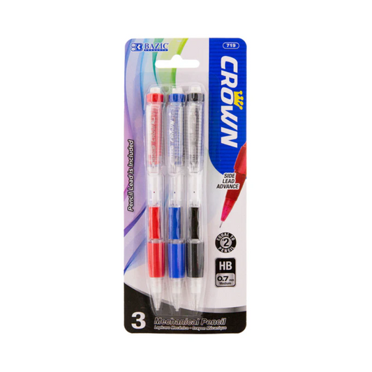 BAZIC Crown 0.7mm Mechanical Pencil (3/Pack)