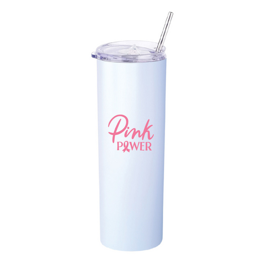 Breast Cancer Awareness  20oz Thermo Skinny Tumbler - Pink Power