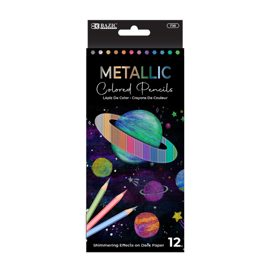 BAZIC Metallic Coloured Pencils (12/Pack)