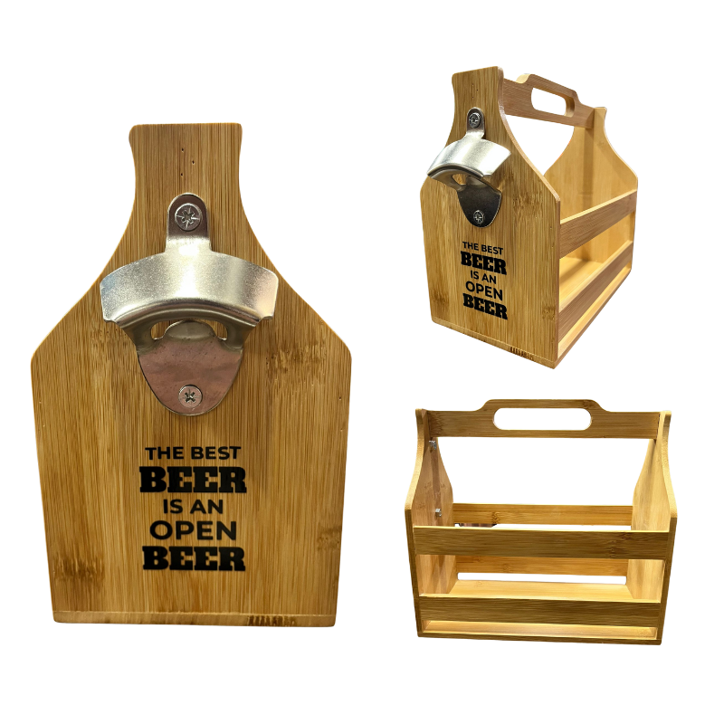 Cabas Wooden Beer Bottle Carrier - Multiple Designs