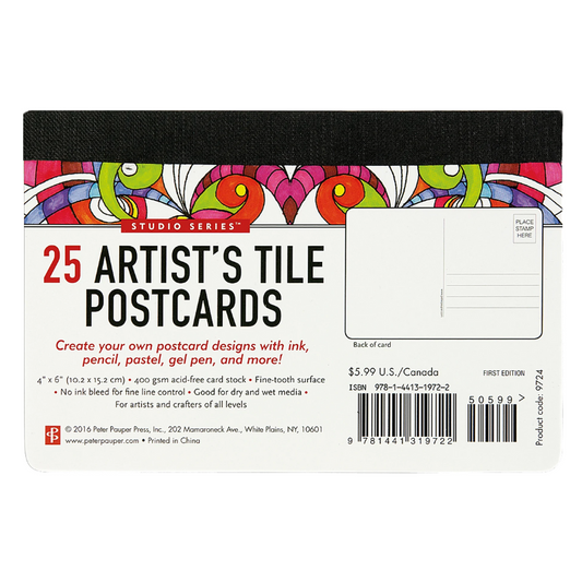 Peter Pauper Studio Series Artist's Tile Postcards (25 Sheets)