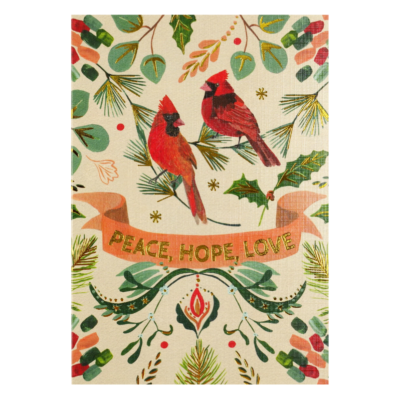Peter Pauper Festive Cardinals Small Boxed Holiday Cards (20/Box)