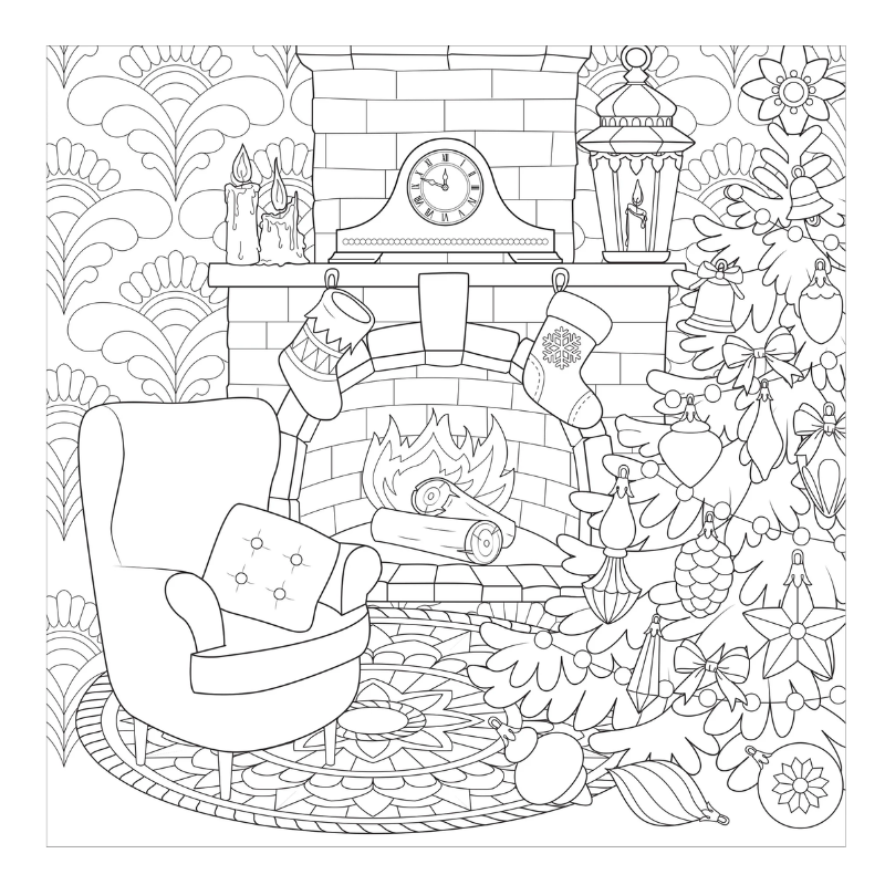 Peter Pauper Home for Christmas Colouring Book