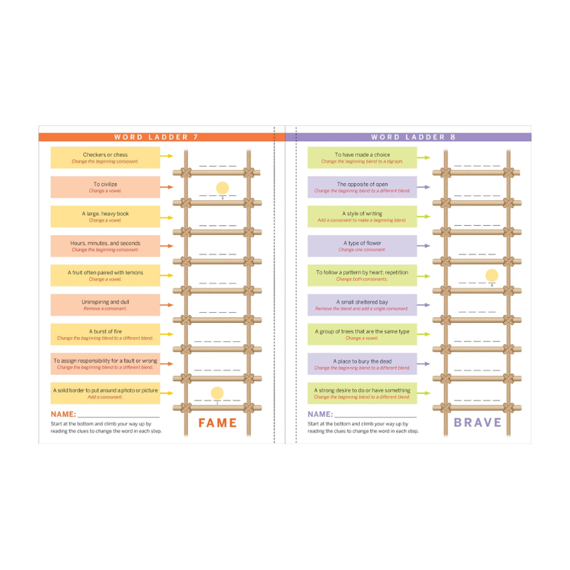 Peter Pauper Step-by-Step Word Ladder Challenge Workbook (Grades 4-5)