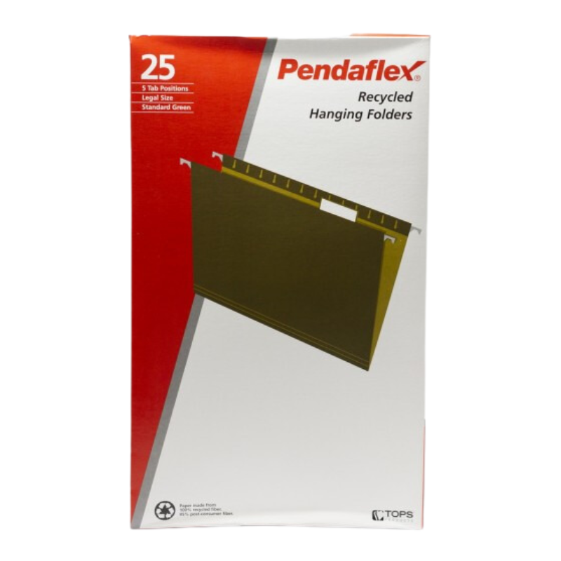 Pendaflex Legal Hanging File Folders - Green (25/Box)