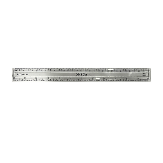 Omega 30cm / 12" Clear Plastic Ruler