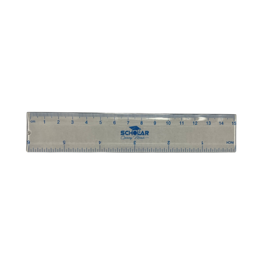 Scholar 15cm / 6" Clear Plastic Ruler