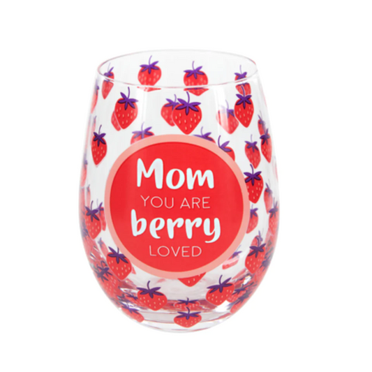 Pavilion 18oz Stemless Wine Glass - Mom You Are Berry Loved