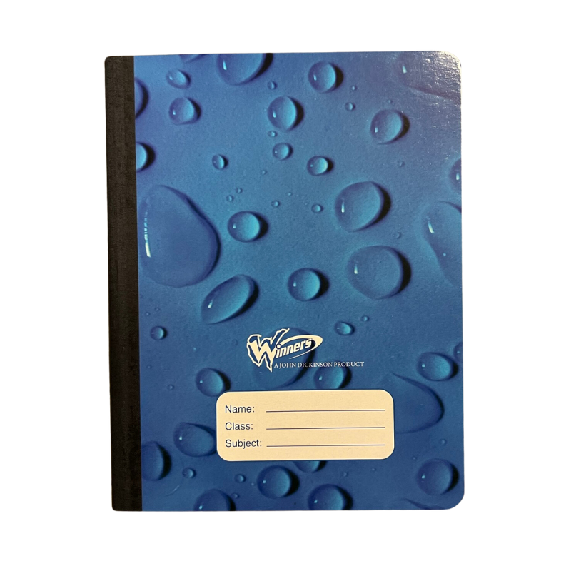 Winners 7" x 9" Hard Cover Notebook (72shts / 144pgs) - Waterdrops