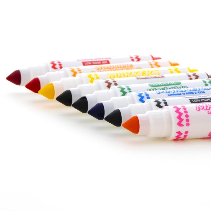 BAZIC 10 Color Broad Line Mini Washable Markers