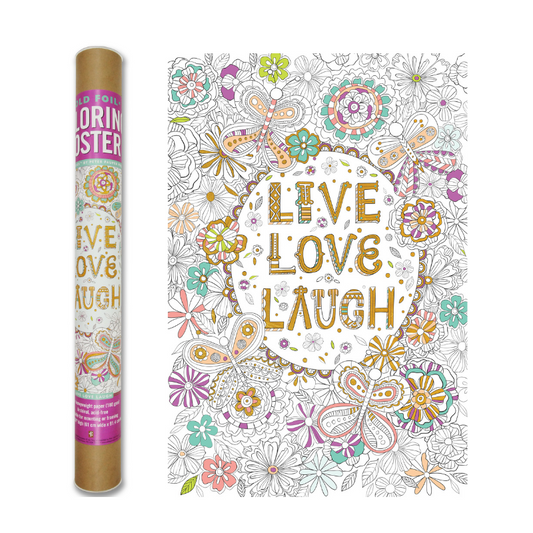 Peter Pauper Live Love Laugh Gold Foil Colouring Poster