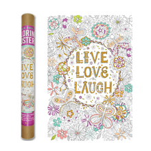 Load image into Gallery viewer, Peter Pauper Live Love Laugh Gold Foil Colouring Poster
