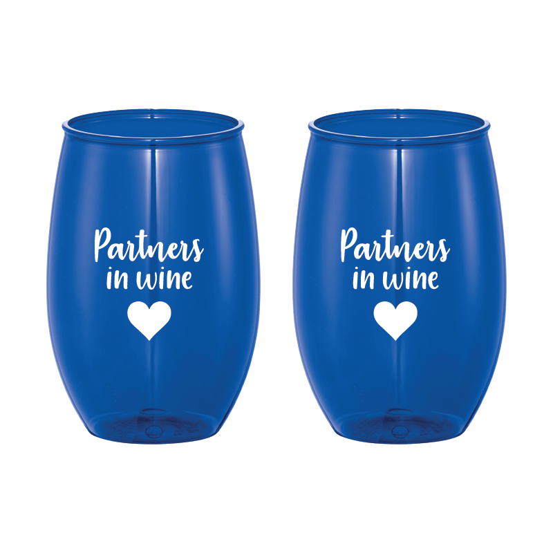 15oz Stemless Wine Cup - Partners in Wine - Set of 2
