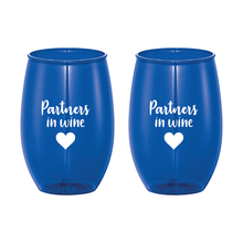 Load image into Gallery viewer, 15oz Stemless Wine Cup - Partners in Wine - Set of 2
