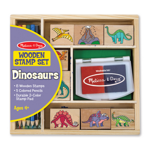 Melissa & Doug - Wooden Stamp Set - Dinosaurs