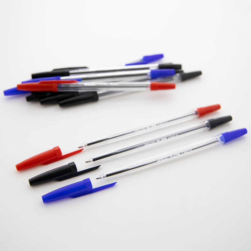 BAZIC Pure Assorted Colour Stick Pen (12/Pack)