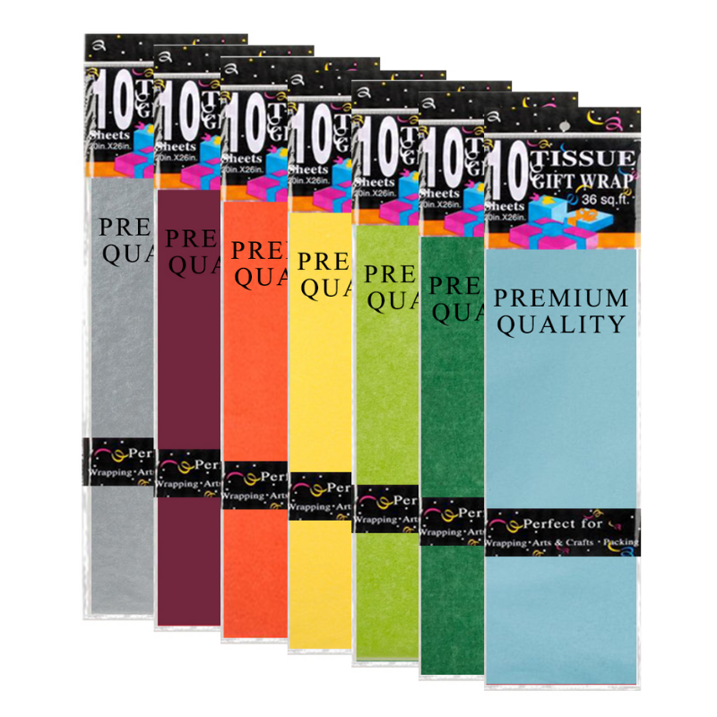 20'' X 26'' Tissue Paper - Assorted Colours (10 Sheets/Pack)