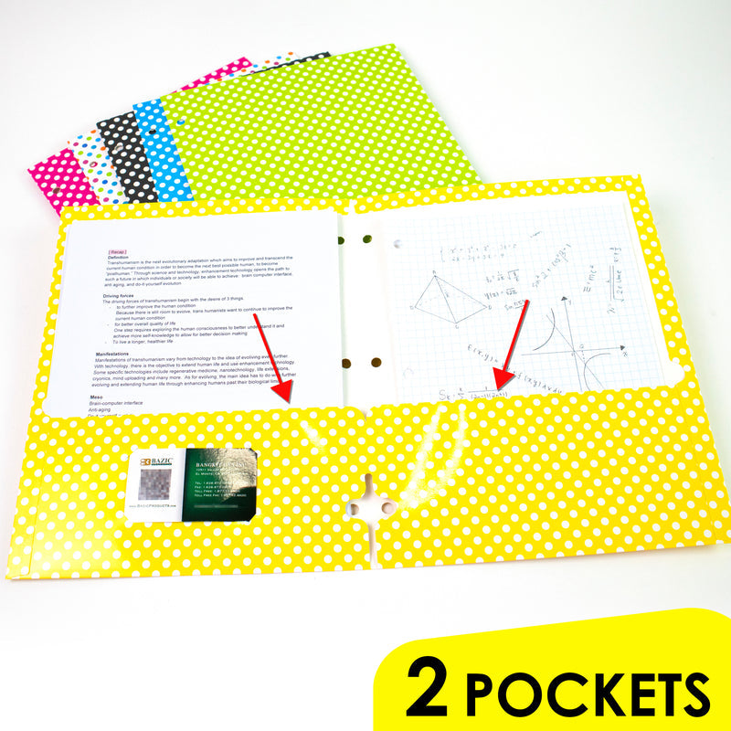 BAZIC Polka Dot 2 Pocket Fashion Portfolio
