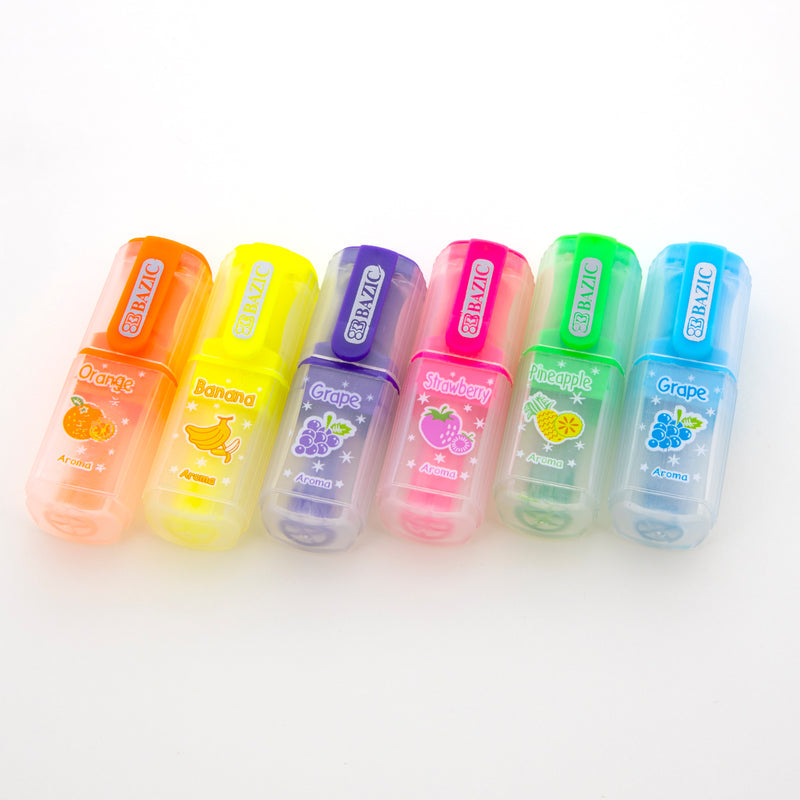 BAZIC Fruit Scented Mini Highlighters (6/Pack)