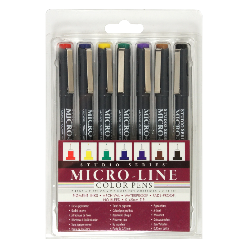 Peter Pauper Studio Series 7pcs Micro-Line Coloured Pen Set