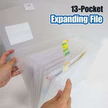 Load image into Gallery viewer, BAZIC 13 Pocket Translucent Poly Letter Size Expanding File
