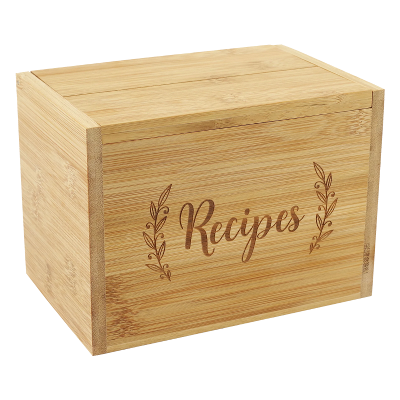 Peter Pauper Bamboo Recipe Box Set