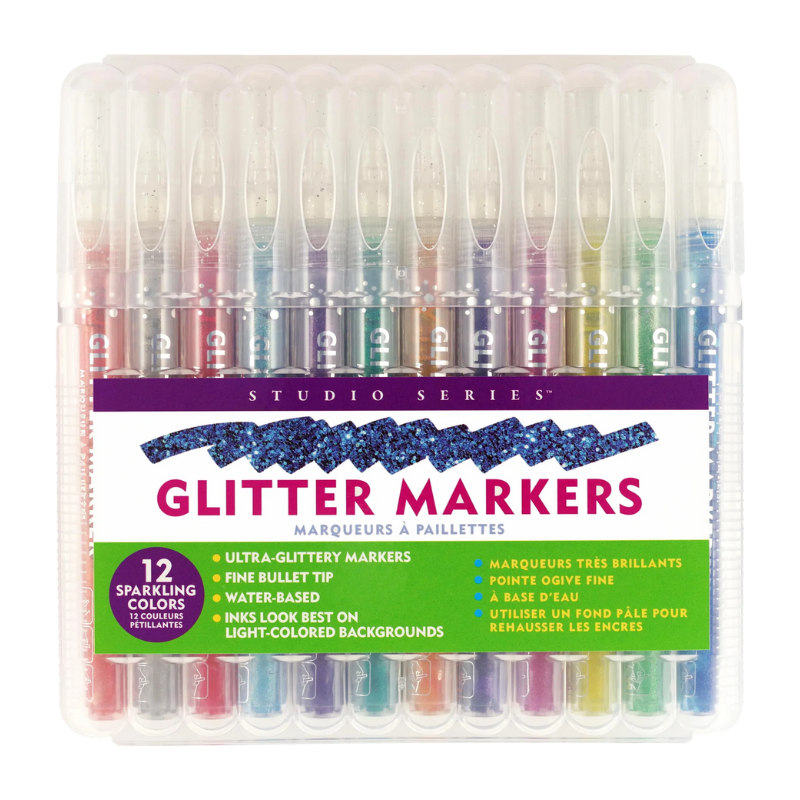 Peter Pauper Studio Series 12pc Glitter Markers
