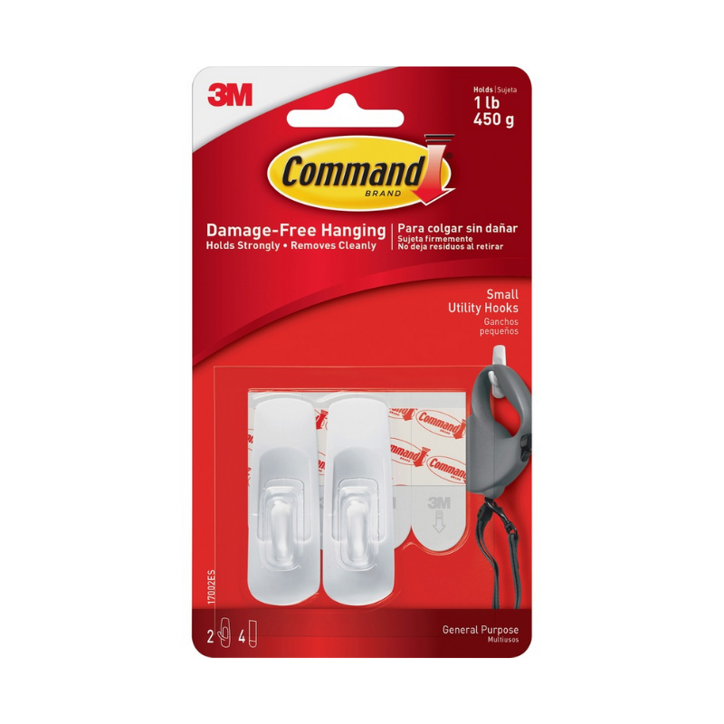3M Command White Small Hooks (2/Pack)