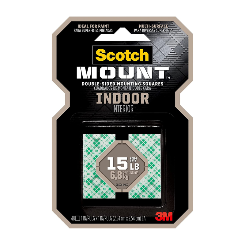 3M Scotch Mount™ 1" X 1" Indoor Double Sided Mounting Square (48/Pack)