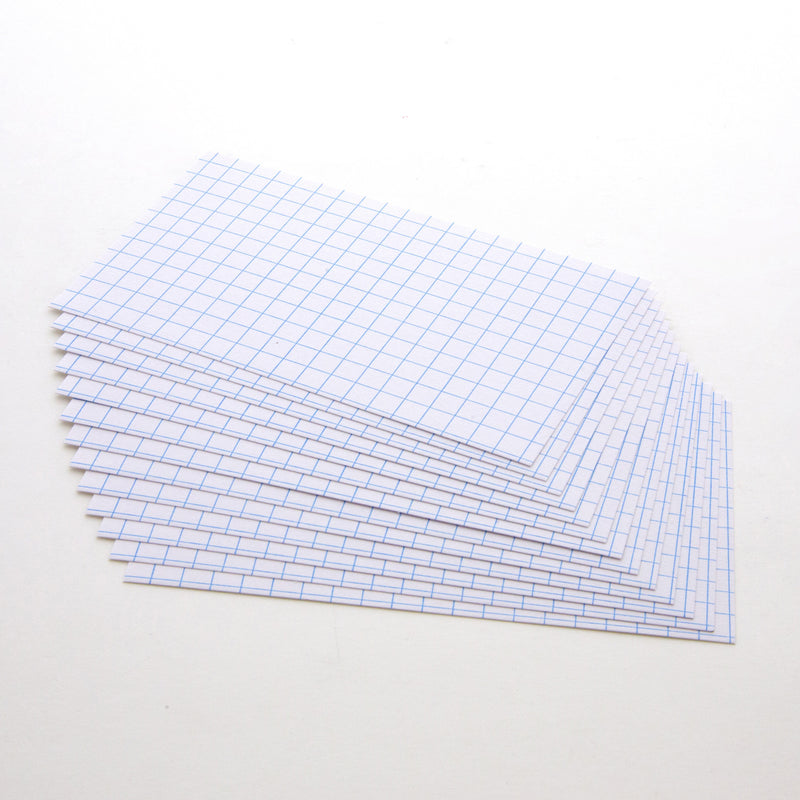 BAZIC 3" x 5" Quad Ruled 4-1" White Index Card (100 Sheets)