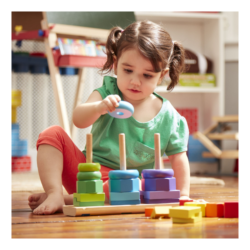 Melissa & Doug - Geometric Stacker Toddler Toy