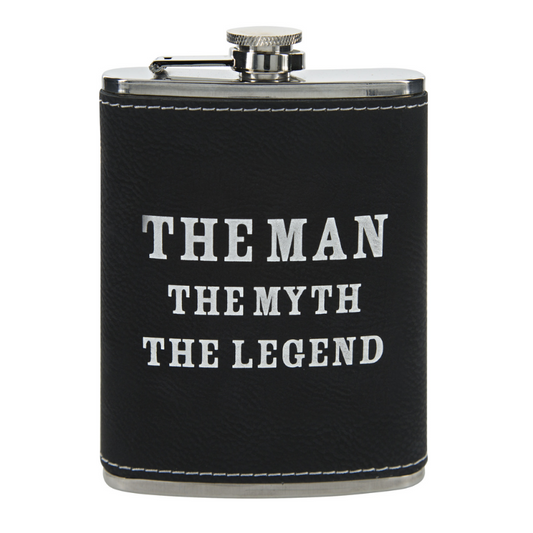 Pavilion 8oz PU Leather & Stainless Steel Flask - The Legend