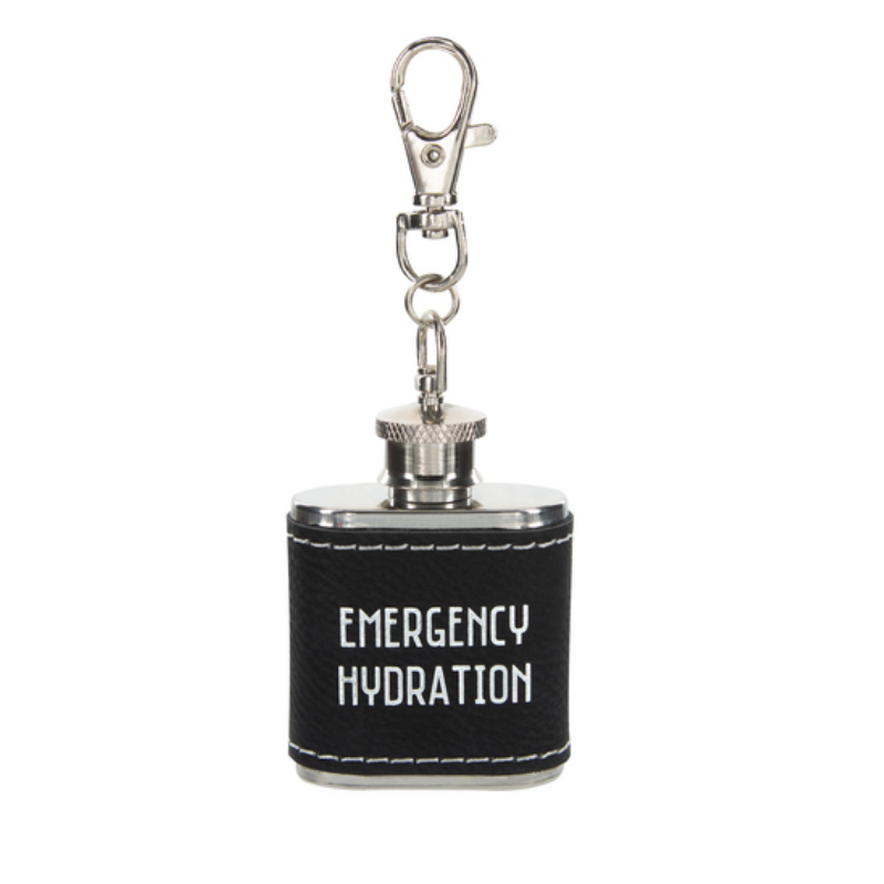 Pavilion Mini 1oz PU Leather & Stainless Steel Flask - Emergency Hydration
