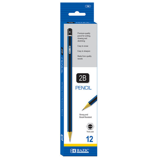 BAZIC 2B Premium Wood Pencil (12/Pack)