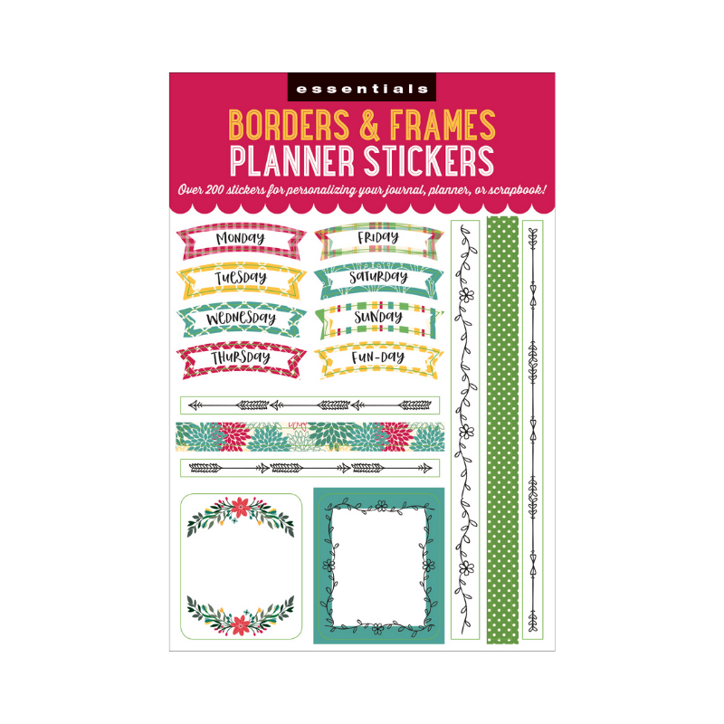 Peter Pauper Essentials Borders & Frames Planner Stickers