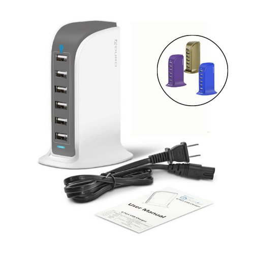 Aduro Smart Charge 6 Port Rapid USB Charging Station