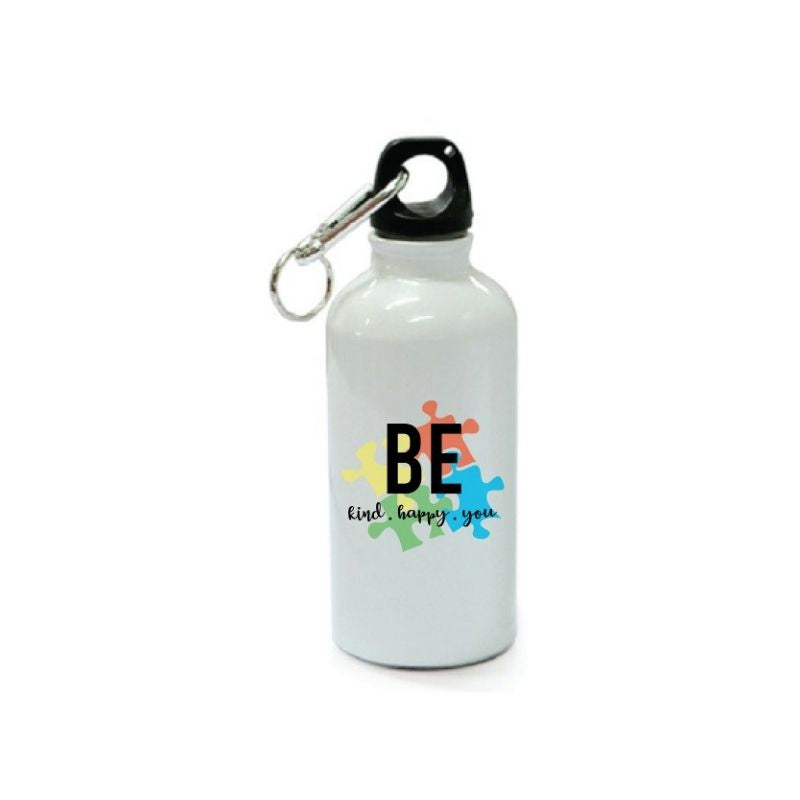 Autism Awareness 400ml Sublimation Water Bottle - BE Kind. Happy. You.