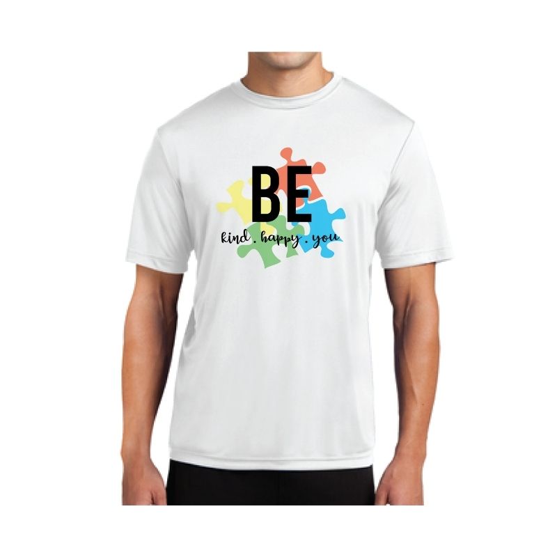 Autism Awareness Mens Competitor T-Shirt - BE Kind. Happy. You.