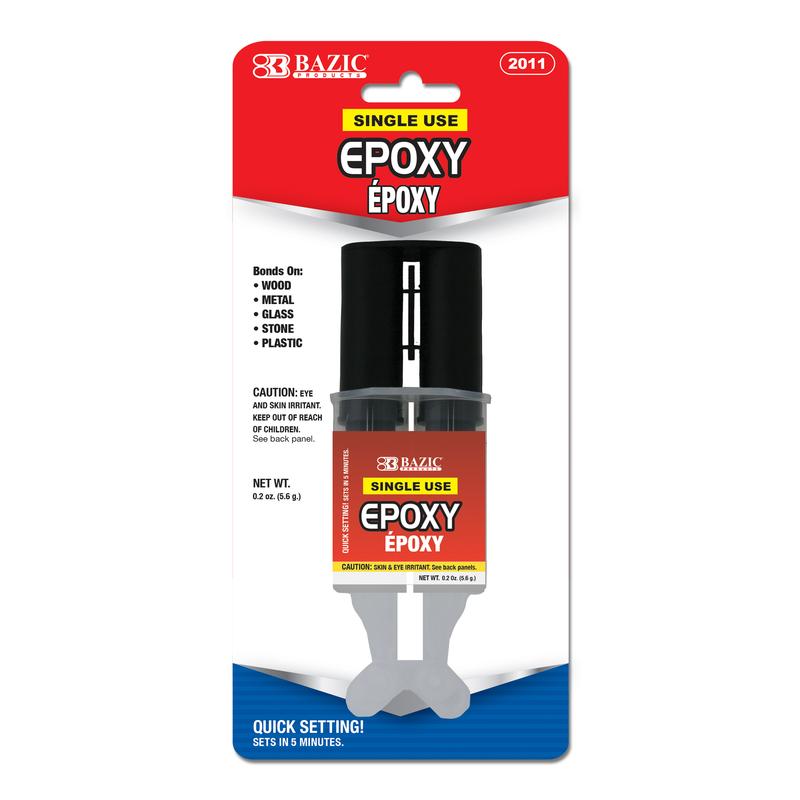 BAZIC 0.2 Oz / 5.6g Quick Setting Epoxy Glue w/ Syringe Applicator