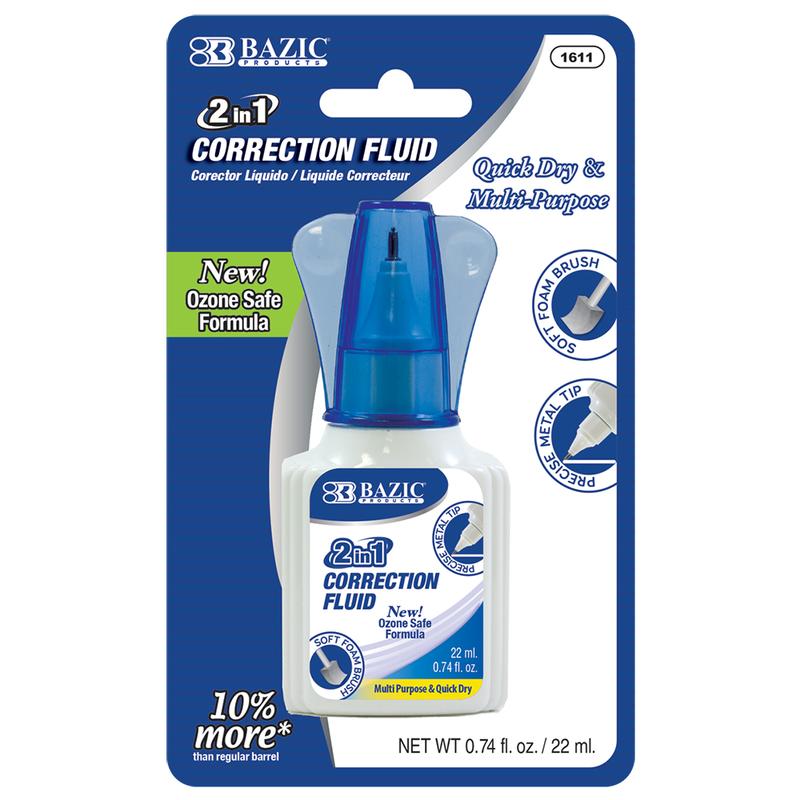 BAZIC 0.74 FL OZ (22 mL) 2 in 1 Correction w/ Foam Brush Applicator & Pen Tip