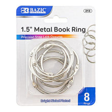 Load image into Gallery viewer, BAZIC 1.5&quot; Metal Book Rings (8/Pack)
