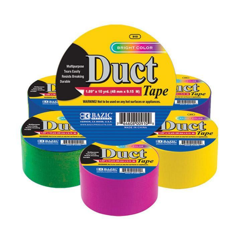 BAZIC 1.88" X 10 Yard Assorted Fluorescent Coloured Duct Tape