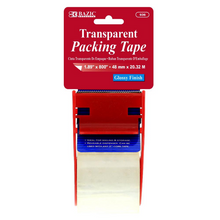 Load image into Gallery viewer, BAZIC 1.88&quot; X 800&quot; Clear Packing Tape w/ Dispenser
