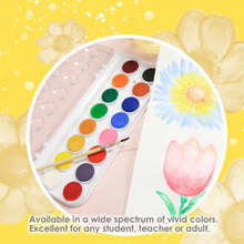 Load image into Gallery viewer, BAZIC 16 Colour Watercolour Paint with Brush
