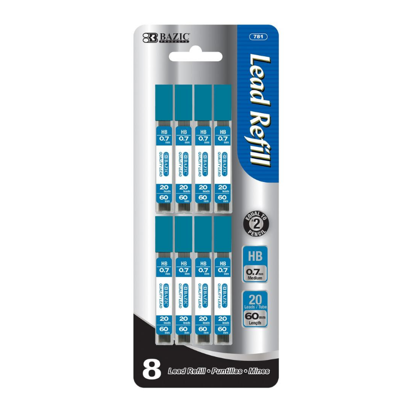 BAZIC 20 Ct. 0.7mm Mechanical Pencil Leads (8/pack)