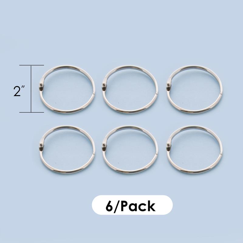 BAZIC 2" Metal Book Rings (6/Pack)