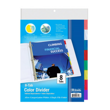 Load image into Gallery viewer, BAZIC 3-Ring Binder Dividers w/ 8-Insertable Colour Tabs
