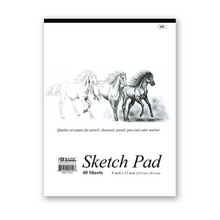 Load image into Gallery viewer, BAZIC 9&quot; X 12&quot; Premium Sketch Pad (40 Sheets)
