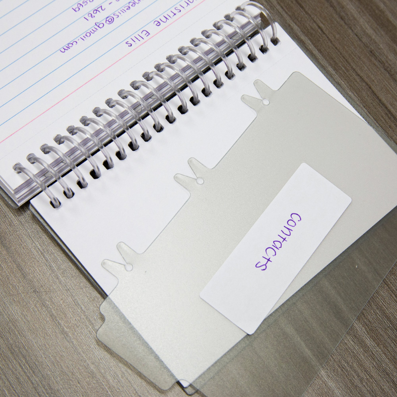 BAZIC 3" x 5" View Poly Spiral Bound Ruled White Index Card w/ 2-Tab Divider (50 Sheets)