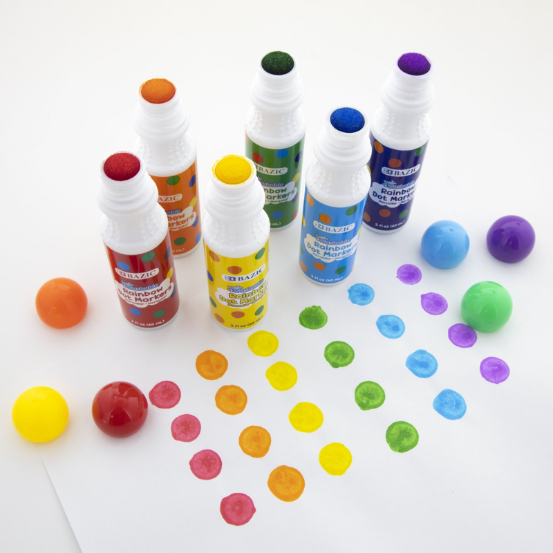 BAZIC 6 Colors Washable Dot Markers